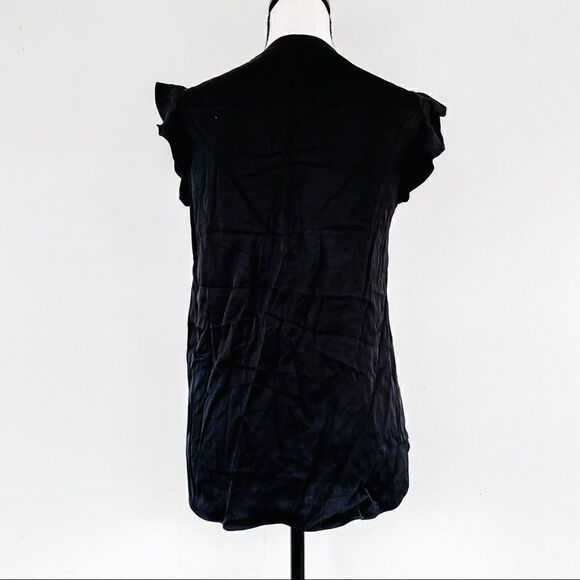 Kate Spade Flutter Sleeve Satin Crepe Blouse - Picture 6 of 11